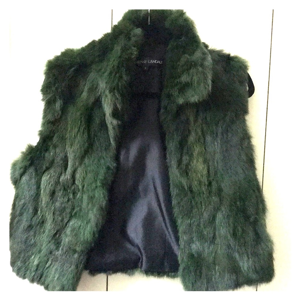 ADRIENNE LANDAU RABBIT FUR VEST